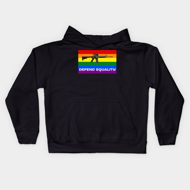 Defend Equality (Pride Flag)| First Amendment| Cool and Cute Stickers| T-Shirts Kids Hoodie by RevolutionToday